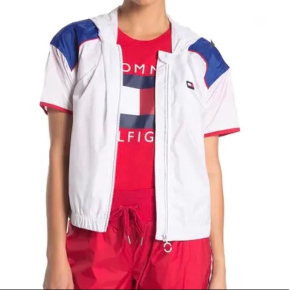 NEW Tommy Hilfiger Sport Women’s Zip Up Hooded Colorblock Windbreaker Jacket
